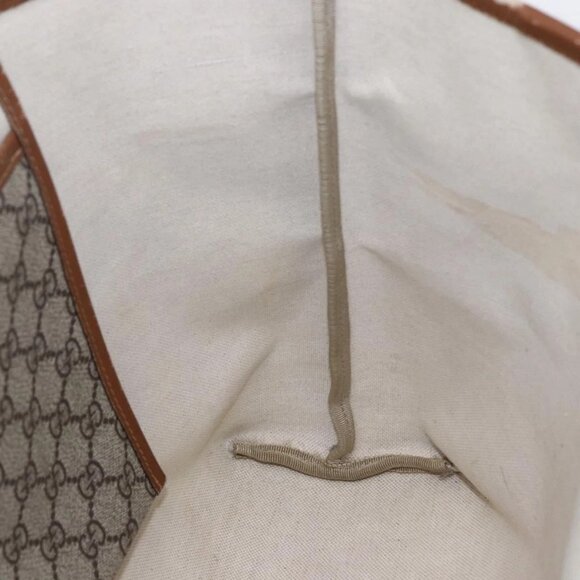 GUCCI GG Supreme Web Sherry Line Tote Bag PVC Beige Red 211134 Auth 153074 - Picture 11 of 16